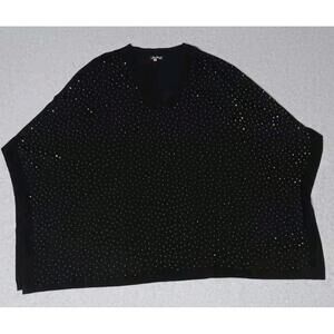 Vila Milano Wool Blend Poncho Style Sweater Womens Size Small Black And...